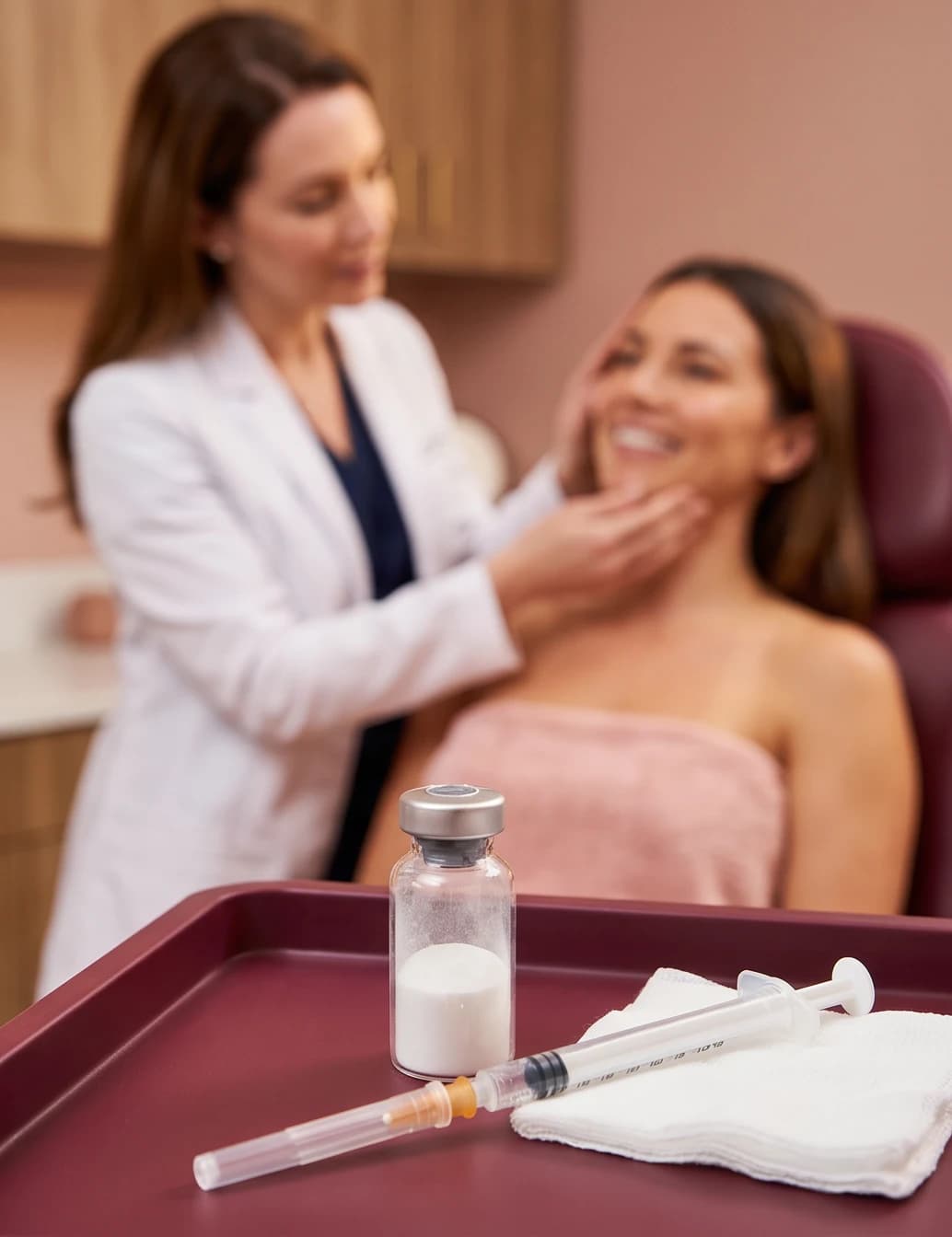 Biostimulator de colagen pregătit pentru o procedură dermato-estetică